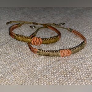 Army Green Leather Knot Bracelet